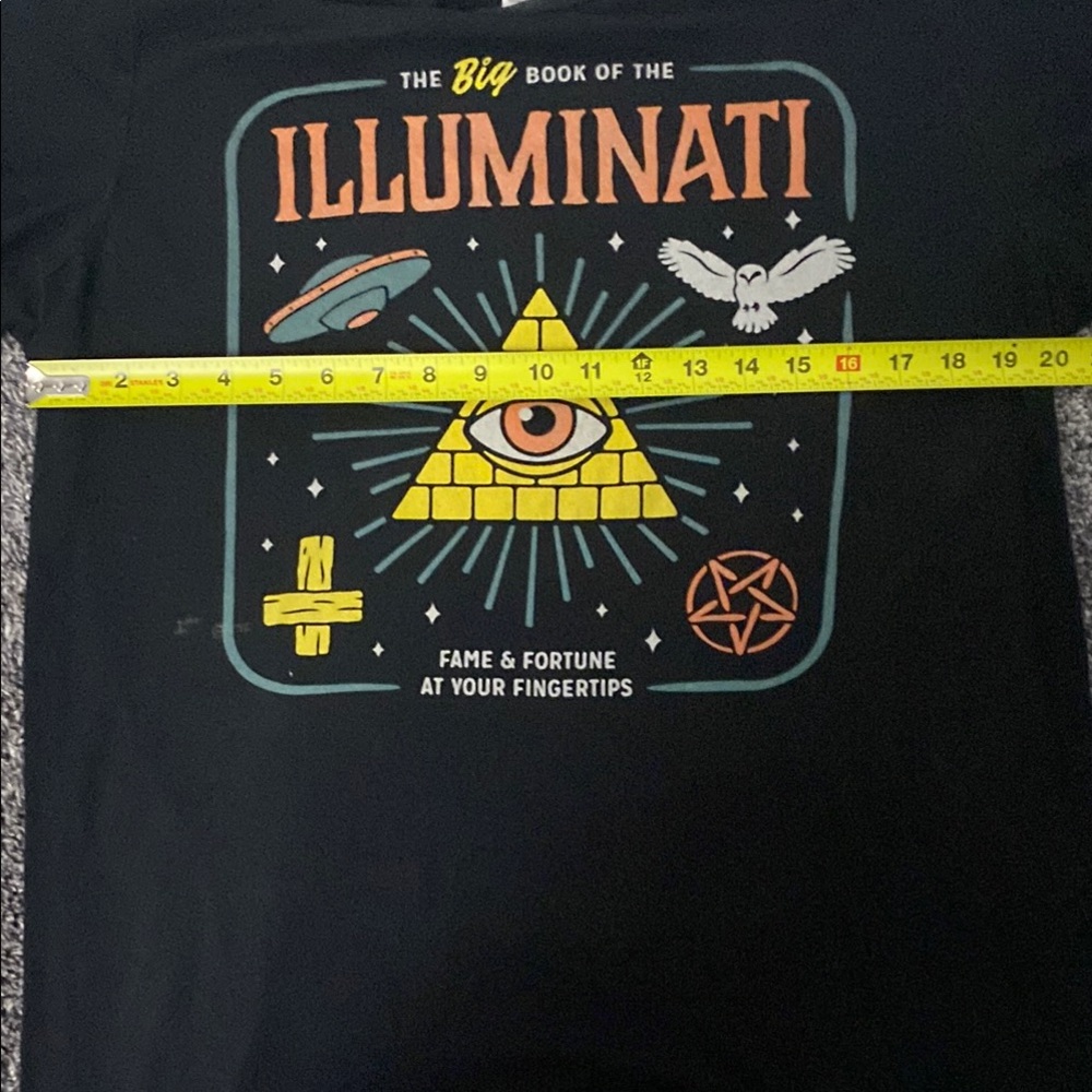 Black Illuminati Graphic T-Shirt Large - Picture 4 of 6